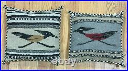 12x12 Set of Pillows Southwest Mexican Vintage Hand Woven Wool Cleaned