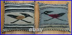 12x12 Set of Pillows Southwest Mexican Vintage Hand Woven Wool Cleaned