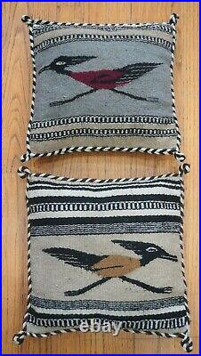 12x12 Set of Pillows Southwest Mexican Vintage Hand Woven Wool Cleaned