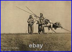 1900/72 EDWARD CURTIS Folio NATIVE AMERICAN INDIAN Blackfoot Travois Photo Art