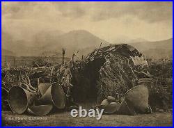 1900/72 EDWARD CURTIS Folio NATIVE AMERICAN INDIAN Mono Camp n Baskets Photo Art