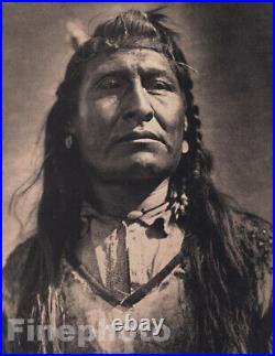 1900/72 Vintage EDWARD CURTIS Native American Indian Piegan Warrior Photo Art