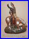 1970 R. J. Moore Chalkware Sculpture Native American Indian and horse apro 15