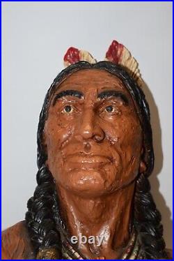 1972 INDIAN Native American Chief Bust Signed V Kendrick Universal Statuary Corp