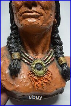 1972 INDIAN Native American Chief Bust Signed V Kendrick Universal Statuary Corp