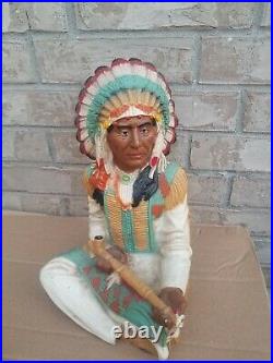 1980 Universal Statuary Native American Indian Chief & Girl? Signed & Numbered
