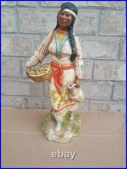 1980 Universal Statuary Native American Indian Chief & Girl? Signed & Numbered