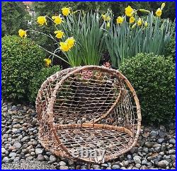 50s INDIAN FISH TRAP vtg native american tribal art burden basket dog cat bed