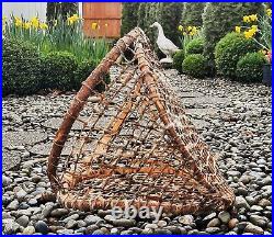 50s INDIAN FISH TRAP vtg native american tribal art burden basket dog cat bed