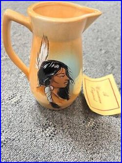 6 3/4 Rick Wisecarver Native American Girl Vase Hand Painted 1983