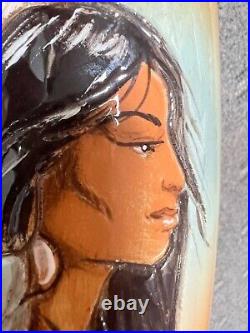 6 3/4 Rick Wisecarver Native American Girl Vase Hand Painted 1983