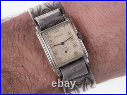 6.625 30's-40's Heavy Stamped Navajo Silver watch cuff bracelet