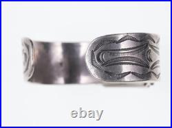 6.625 30's-40's Heavy Stamped Navajo Silver watch cuff bracelet