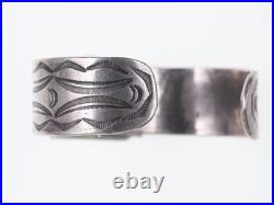 6.625 30's-40's Heavy Stamped Navajo Silver watch cuff bracelet