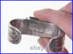 6.625 30's-40's Heavy Stamped Navajo Silver watch cuff bracelet