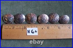 6 Vintage Navajo Silver Coin buttons-approx 1 -great designs-quarter size (5)