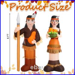 6Ft Thanksgiving Harvest Native American Inflatable Outdoor Decorations Indian M