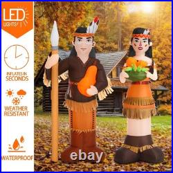 6Ft Thanksgiving Harvest Native American Inflatable Outdoor Decorations Indian M