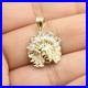 7/8 Mini Native American Indian All White CZ Pendant Solid 10K Yellow Gold
