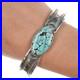 7 AJ Navajo silver and turquoise cuff bracelet