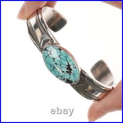 7 AJ Navajo silver and turquoise cuff bracelet