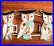 70s ZUNI INLAY 3 Owl Sterling BRACELET + RING Turquoise Coral Onyx INLAID Sweet