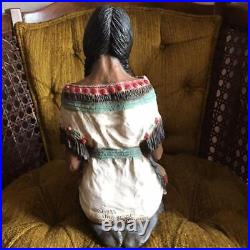 80S Native American Indian Woman Figurine Vintage Arizona