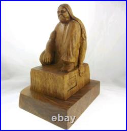 9 R. C. F. Niwot Vintage 1999 Native American Woman Wood Carving Statue