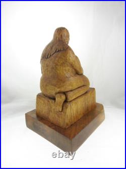 9 R. C. F. Niwot Vintage 1999 Native American Woman Wood Carving Statue