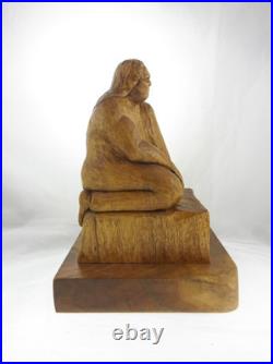 9 R. C. F. Niwot Vintage 1999 Native American Woman Wood Carving Statue