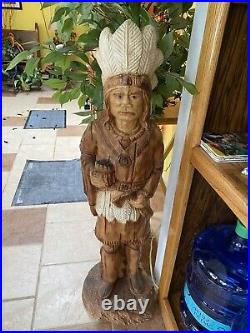 A large 42 Native American statue