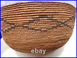 APACHE Native American Coiled Geometric Designs Basket BOWL 10.5 Dia. (C52S)
