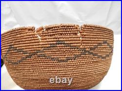 APACHE Native American Coiled Geometric Designs Basket BOWL 10.5 Dia. (C52S)