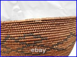 APACHE Native American Coiled Geometric Designs Basket BOWL 10.5 Dia. (C52S)