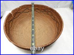 APACHE Native American Coiled Geometric Designs Basket BOWL 10.5 Dia. (C52S)