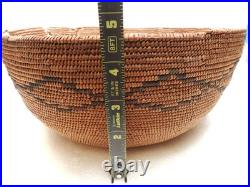 APACHE Native American Coiled Geometric Designs Basket BOWL 10.5 Dia. (C52S)