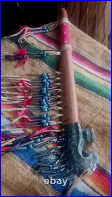 AWESOME OLD 1940S 50s NATIVE AMERICAN IROQUOIS HAND MADE CEREMONY PIPE RARE