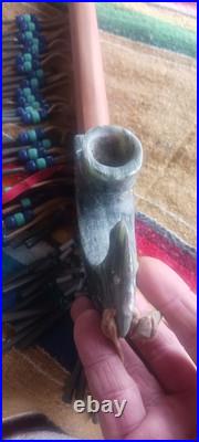 AWESOME OLD 1940S 50s NATIVE AMERICAN IROQUOIS HAND MADE CEREMONY PIPE RARE