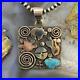 Alex Sanchez Native American Sterling Silver Petroglyph & Turquoise Uni Pendant