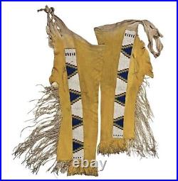 American Natives Indian Beaded Sioux Suede Leather Cowboy Chaps Leggings L708