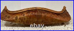 Antique 1920s Native American Model Birch Bark and Bentwood Canoe 6.5