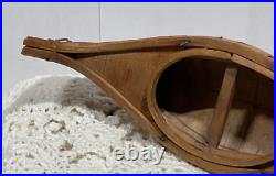 Antique 1920s Native American Model Birch Bark and Bentwood Canoe 6.5