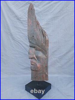 Antique 19th C Native American Store Trade Sign Weathervane Carved Wood Fragment