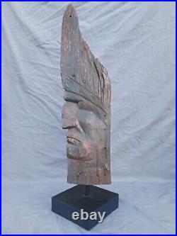 Antique 19th C Native American Store Trade Sign Weathervane Carved Wood Fragment