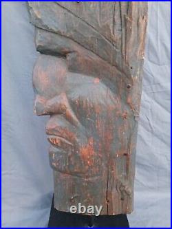 Antique 19th C Native American Store Trade Sign Weathervane Carved Wood Fragment