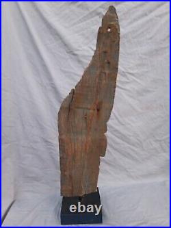 Antique 19th C Native American Store Trade Sign Weathervane Carved Wood Fragment