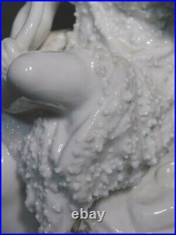 Antique Blanc de Chine Statue Porcelain Indian Semi Nude Native American Female