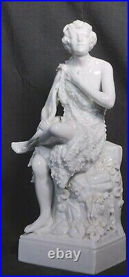 Antique Blanc de Chine Statue Porcelain Indian Semi Nude Native American Female