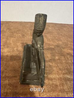 Antique Brass Native American Indian Chief Statue W Bow & Arrow