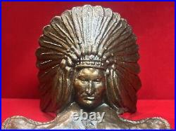 Antique Bronze Native American Indian Chief Arrowhead Dish